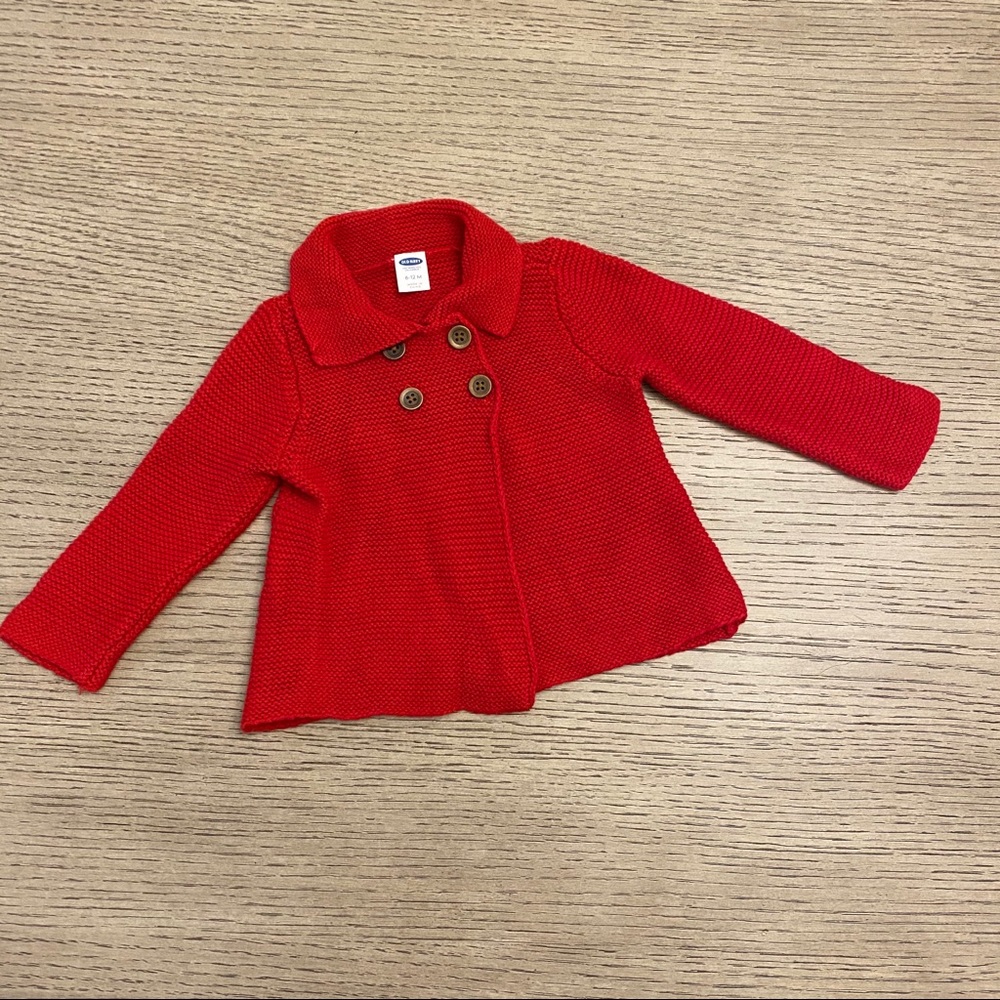 Old Navy Red knit Cardigan 6-12 months
